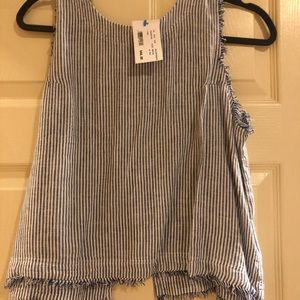 Stripe linen crop top brand new